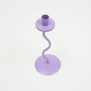 English Elm Home Groovy Glow Lilac Candle Holder 4x10in Metal Accent — Modern, Versatile, Whimsical Decor Glow B346P356184