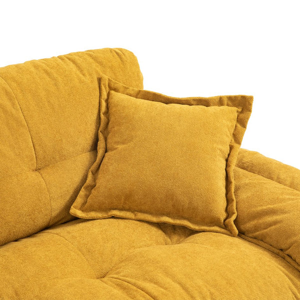 English Elm 84" Chenille Sofa Loveseat with Memory Foam & Pocket Springs, Plush Dual-Layer Comfort, Sturdy Frame Yellow W676S00012