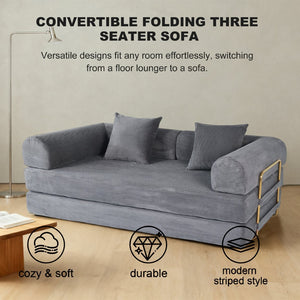 English Elm 2-in-1 Foldable Cloud Sofa Bed Plush Faux Fur Memory Foam Sleeper for Apartments W3422S00004