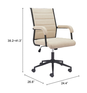 Zuo Modern Auction Office Chair - Modern Elegance For Your Home Office With Premium Vinyl & Steel Design Beige 100% Polyurethane,Plywood,Steel 110446-zuo-modern