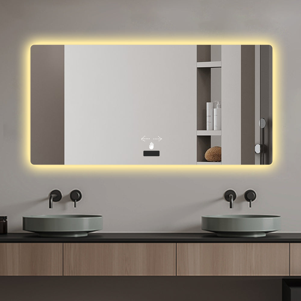 English Elm 48x32in LED Bathroom Mirror with Soft Shade, Waterproof Case, Tri-Color Dimming, Smart Sensor, Anti-Fog W2709P268893