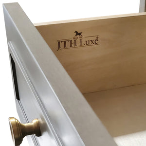 English Elm Jennifer Taylor Home - Dauphin Handpainted Entryway Storage Cabinet with Bamboo Motif, Grey Cashmere Wood, 46x20x46 B2719P238531