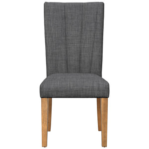 English Elm TOPMAX Solid Wood Extendable Dining Table Set for 6 with 18" Leaf, Trestle Legs, Cushioned Bench & Chairs Gray SP000089AAE