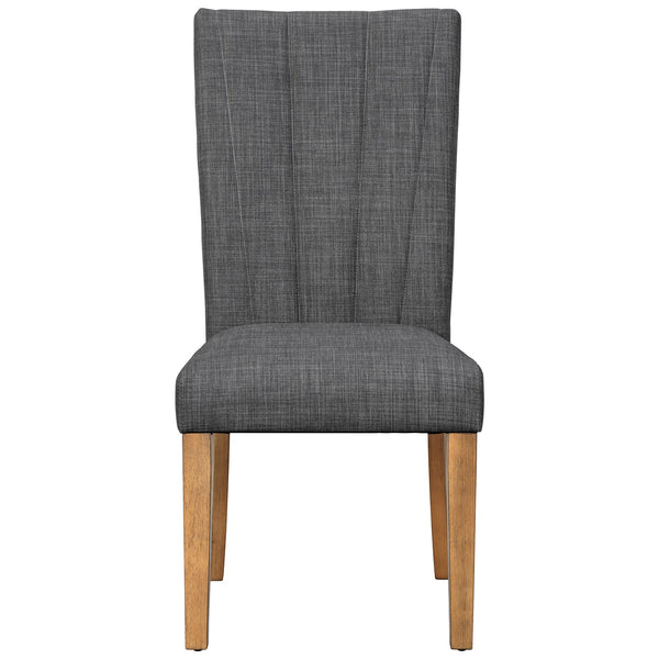 English Elm TOPMAX Solid Wood Extendable Dining Table Set for 6 with 18" Leaf, Trestle Legs, Cushioned Bench & Chairs Gray SP000089AAE