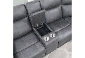 English Elm ECO Greige Sectional Sofa — Plush 100% Polyester Fabric, Sleek Modern Design, Comfortable Seating Lounge B201S00075