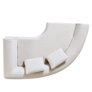 English Elm 110" Curved Modular Sectional Sofa Low Profile Foam Cushions for Contemporary Living Almond N767P366011A