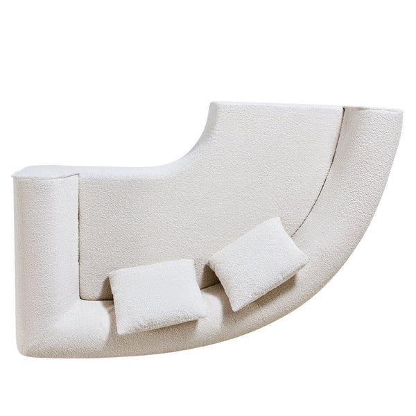 English Elm 110" Curved Modular Sectional Sofa Low Profile Foam Cushions for Contemporary Living Almond N767P366011A