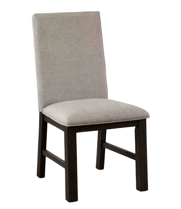 English Elm Transitional Westerham Arm Chair Set of 2 — Dark Cherry wood, upholstered comfort, gold-capped legs elegance Antique Black,Gray 40 L x 14 W x 19 H B2741P408856