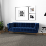 English Elm Ashcroft Furniture - Addison Sofa (Large - Dark Blue Boucle With Metal Feet)