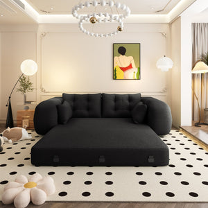 English Elm Human Dog Bed Teddy Plush Foldable Floor Sofa Sleeper for Living Room or Playroom W1885P369571