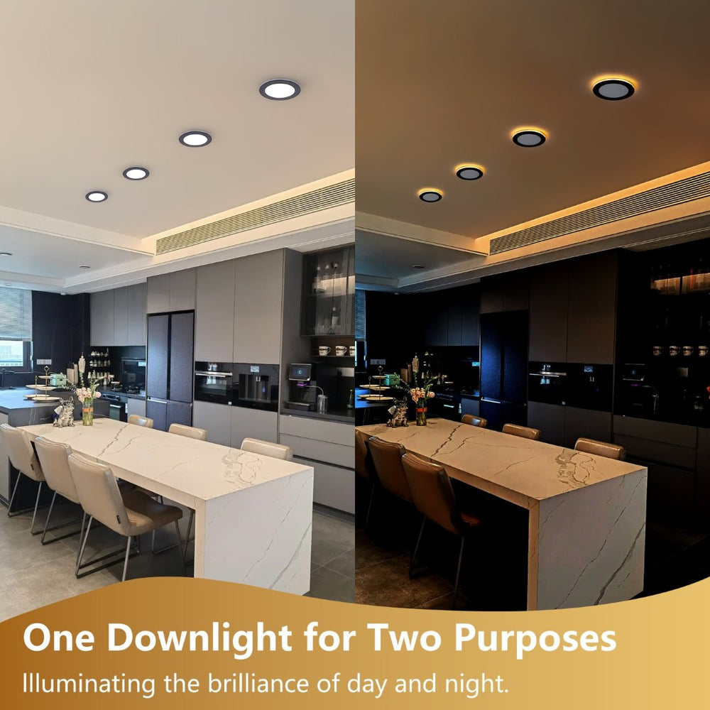 English Elm 6 Pack Slim Canless Wafer Ceiling Lights Dimmable 5cct Selectable for Any Room W2312P416003