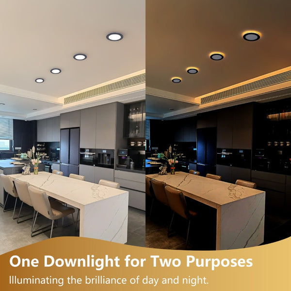 English Elm 6 Pack Slim Canless Wafer Ceiling Lights Dimmable 5cct Selectable for Any Room W2312P416003
