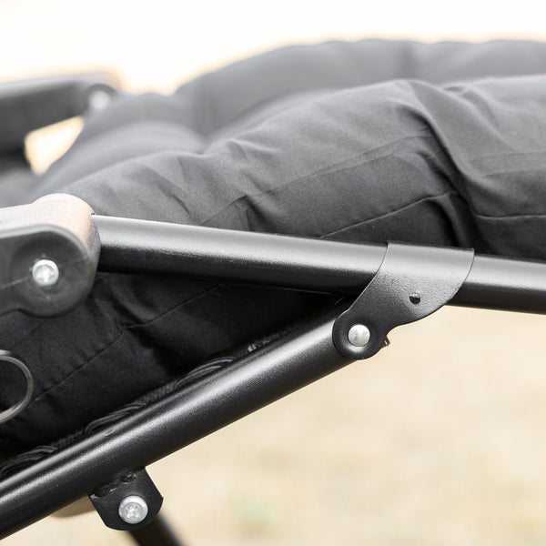 English Elm Outsunny Folding Zero Gravity Chair With Padded Cushion & Side Tray For Ultimate Indoor/Outdoor Relaxation W2225P174097-GIGA