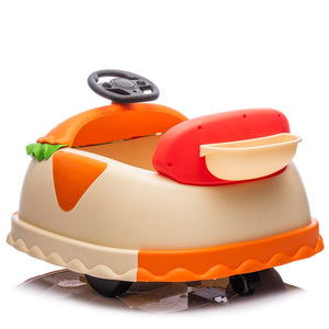 English Elm 12v Kids Hamburger Bumper Ride on Car with 360 Spin Parental Remote and Led Display W1578P299386
