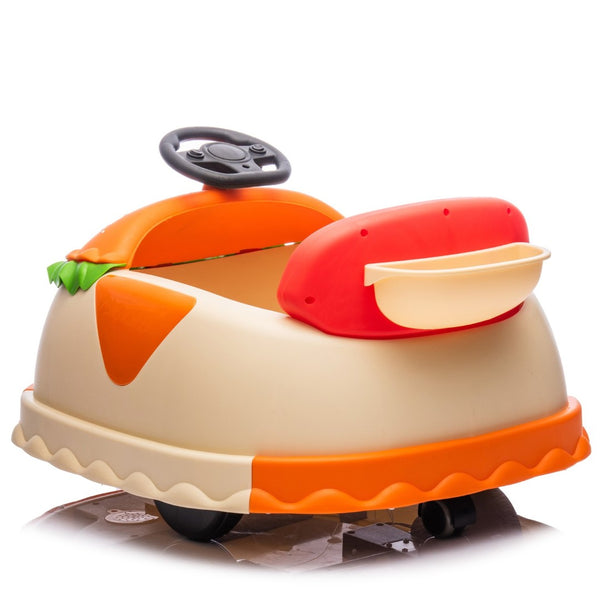 English Elm 12v Kids Hamburger Bumper Ride on Car with 360 Spin Parental Remote and Led Display W1578P299386