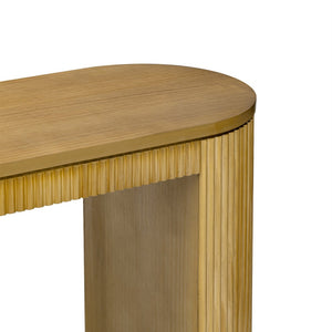 English Elm U_Style Elegant Curved Console Table With Vertical Stripe Detail - Perfect For Living Room & Entryway N711P205935N-GIGA