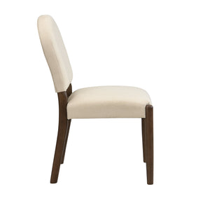 English Elm Christopher Knight Home® - Dining Mid Century Fabric Upholstered Armless Side Chairs Set of 2 with Rubberwood Frame and Tapered Legs, Comfortable Backrest, Easy Assembly Beige,Walnut N771P361492T