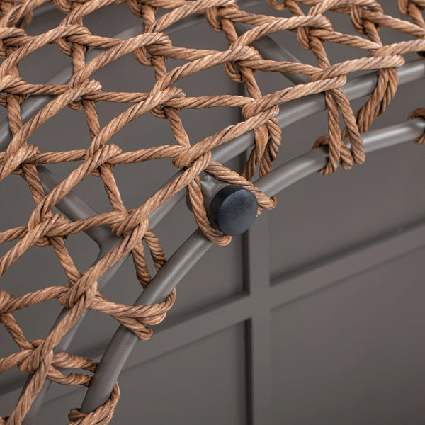 English Elm Jennifer Taylor Home - Willow Oval 40.5" Woven Patio Coffee Table – Golden Brown Wicker, Powder-Coated Aluminum Top, Beige B2719P305702