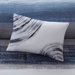 English Elm 9-piece Queen Watercolor Stripe Comforter Set with Cotton Blend Sheets and Bed Skirt B035P408256