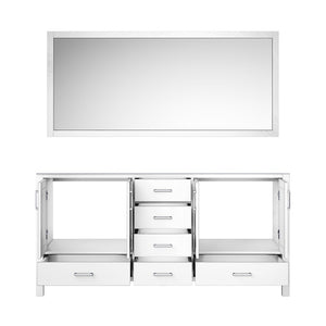 English Elm White Double Bath Vanity Set With 72" Countertop Space, Elegant Mirror & Ample Storage Solutions B2731S00518-GIGA