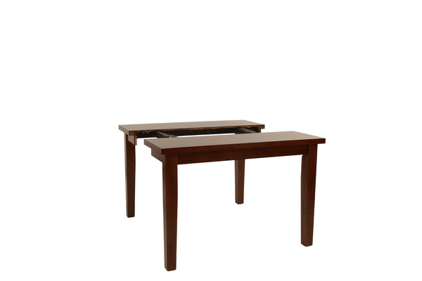 English Elm Dining Rectangle Expandable Dining Table with 18" Leaf Solid Wood Veneer Contemporary Antique Finish, 60" Base Walnut 58 L x 58 W x 8 H B011P207139