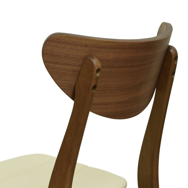 English Elm Christopher Knight Home® - DINING Chair Set of 2 Mid-Century Rubberwood Frame with PU Upholstery, Sleek Lightweight Design Beige N771P298839M