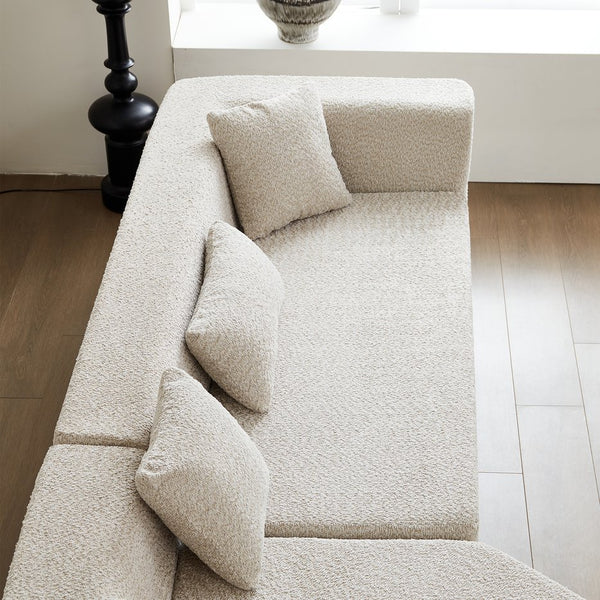 English Elm 127.5'' Modern Minimalist Sectional Cloud Couch with Deep Foam Comfort, Modular Design, No Assembly Needed Beige W848S00042