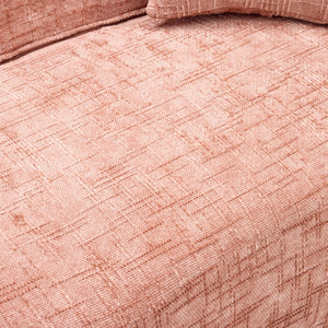 English Elm Pink Curved Two-Person Chenille Sofa with Armrests & 2 Pillows — Compact, Spring-Foam Support W3612P350755