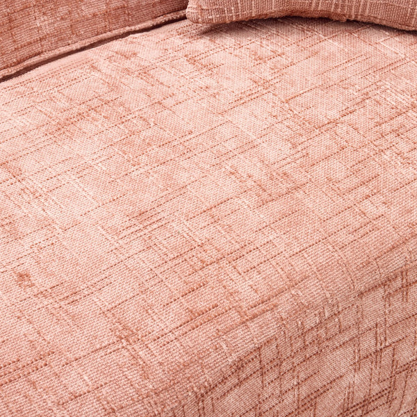 English Elm Pink Curved Two-Person Chenille Sofa with Armrests & 2 Pillows — Compact, Spring-Foam Support W3612P350755