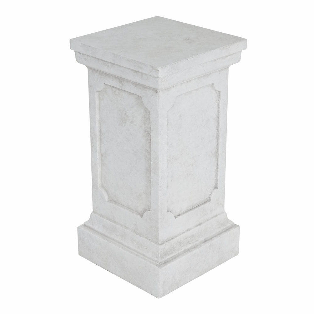 English Elm Christopher Knight Home® - 25.75'' Handcrafted Classic Square Flower Stand Pedestal in Antique White MGO – Indoor/Outdoor Display Elegance N772P334165W