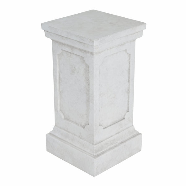 English Elm Christopher Knight Home® - 25.75'' Handcrafted Classic Square Flower Stand Pedestal in Antique White MGO – Indoor/Outdoor Display Elegance N772P334165W
