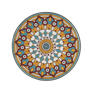 English Elm Christopher Knight Home® - Round Ceramic Outdoor Side Table with Colorful Floral Tile Top, Matte Black Iron Frame, Weatherproof N768P214935B