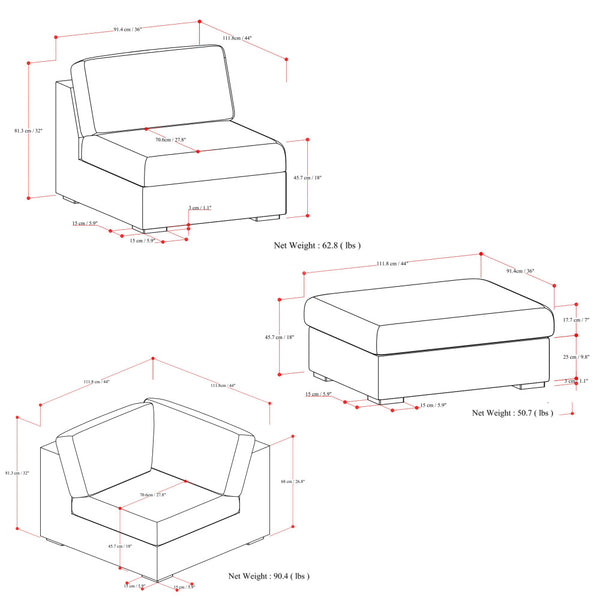 English Elm Jasmine Cloud Grey Pit Sectional Sofa U-Shaped 124" Modular Sofa Bed, Performance Fabric, 1800lb Capacity B136P199251