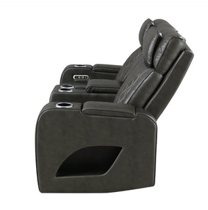 English Elm Taddeo Power Reclining Loveseat with Massage Led Console and Wireless Charging Hub B2726P435906
