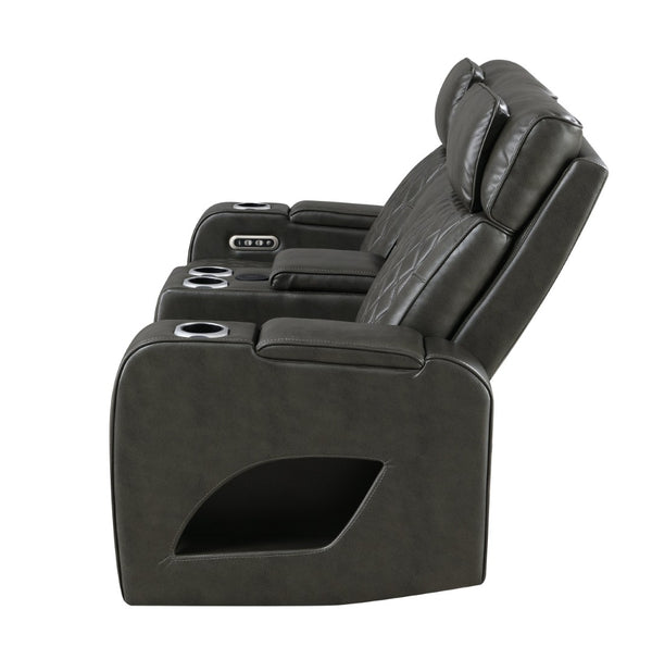 English Elm Taddeo Power Reclining Loveseat with Massage Led Console and Wireless Charging Hub B2726P435906