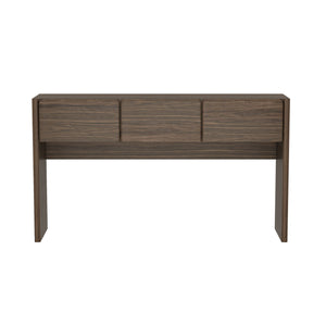 English Elm Linda Modern Console Table with 3 Spacious Drawers, Sleek Hardware-Free Design, Natural Grain Texture Walnut Brown B365P398090