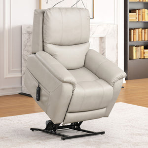 English Elm Contemporary Sandbach Manual Glider Recliner with Padded Track Arms, Smooth Motion, Soft Neutral Fabric Upholstery Light Gray 37 L x 31 W x 34 H B2741P387676