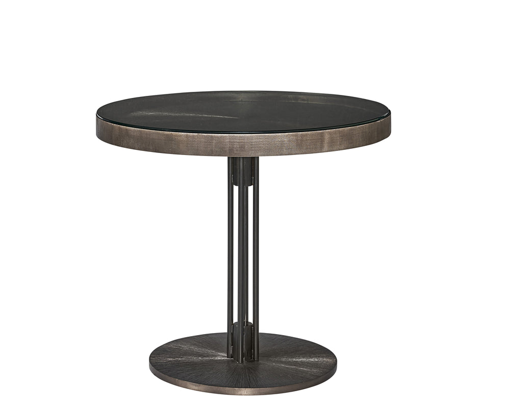 Sunpan Terry Bistro Table - Luxurious Glass Top with Exquisite Bronzed Gunmetal Frame and Unique Design Round - 35.5W x 35.5D x 30H