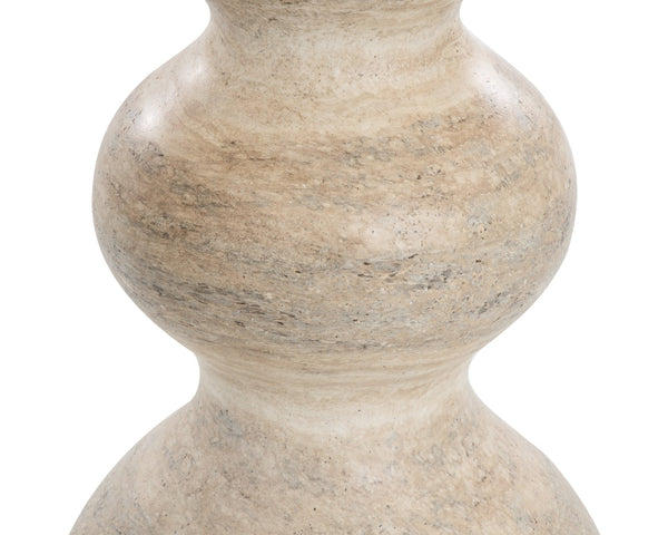Sunpan RAUL Bistro Table - Sculptural Pedestal Design with Travertine Look for Modern Dining & Lounge Spaces 112599