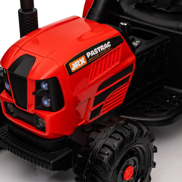 English Elm Ride on Electric Tractor Toy with Trailer 24v 400w Dual Motors Remote Control Led Red W1578P194696