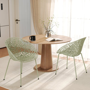 English Elm Christopher Knight Home® - Neiman Outdoor Dining Chair Set of 2 with Weather-Resistant Iron Frame and Perforated Diamond Design Green N775P256374G