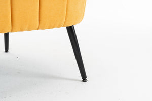 English Elm Decorative Chenille Barrel Tub Chair with Pocket Coil Cushion for Cozy Reading Nooks Yellow W5188P462022