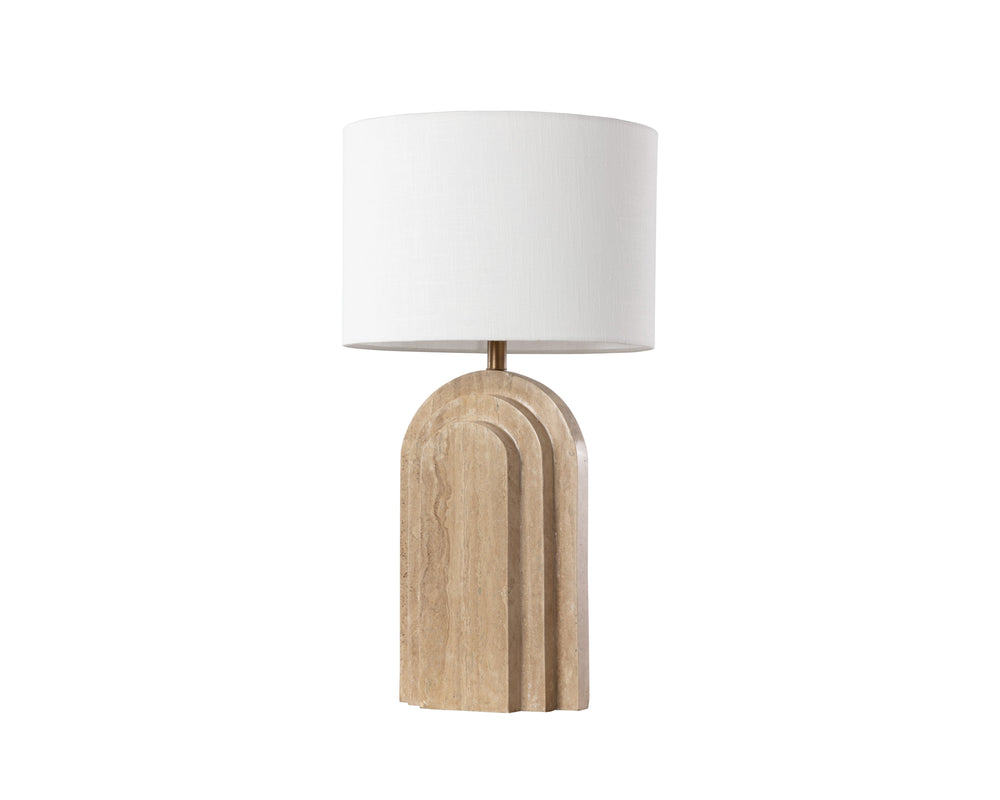 Sunpan Ancona Table Lamp - Handcrafted Elegance with Unique Travertine Design for Timeless Décor Appeal Natural