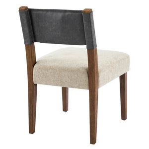English Elm Mid-century Modern Linen Blend Dining Chairs Rubberwood Legs Sculptural Backrest Set of 2 Dark Gray,Oatmeal,Walnut N768P442393W