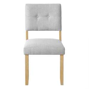 English Elm Wooden Modern Fabric Upholstered Dining Chairs Set of 4 – Farmhouse Style, Padded Seats & Solid Wood Legs Beige+Natural N752P294998D