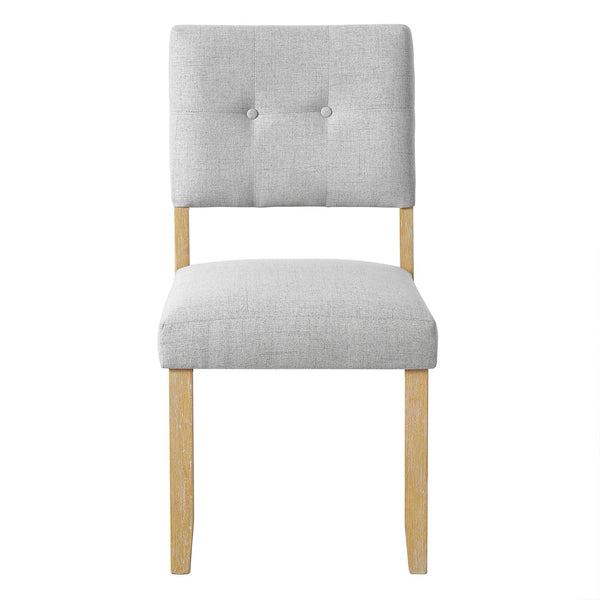 English Elm Wooden Modern Fabric Upholstered Dining Chairs Set of 4 – Farmhouse Style, Padded Seats & Solid Wood Legs Beige+Natural N752P294998D