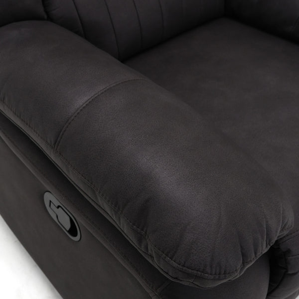 English Elm Wallace & Bay - Black Reclining Sofa Upholstered Fabric Contemporary Black Licorice 87.5" Wide Easy-Care Comfort Recliner Lounge Seating B361P384411