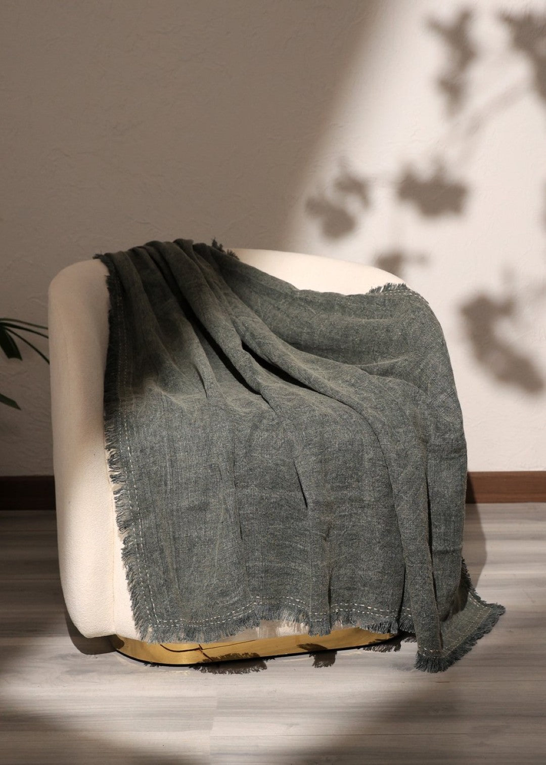 English Elm Linen Throw Blanket