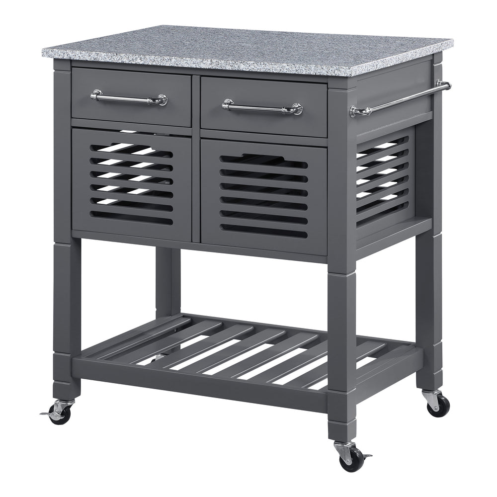OSP Home Furnishings Stafford Kitchen Cart Grey
