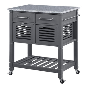 OSP Home Furnishings Stafford Kitchen Cart Grey